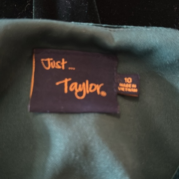 Just Taylor Emerald Green sleeveless velvet dress size 10 - Picture 5 of 5